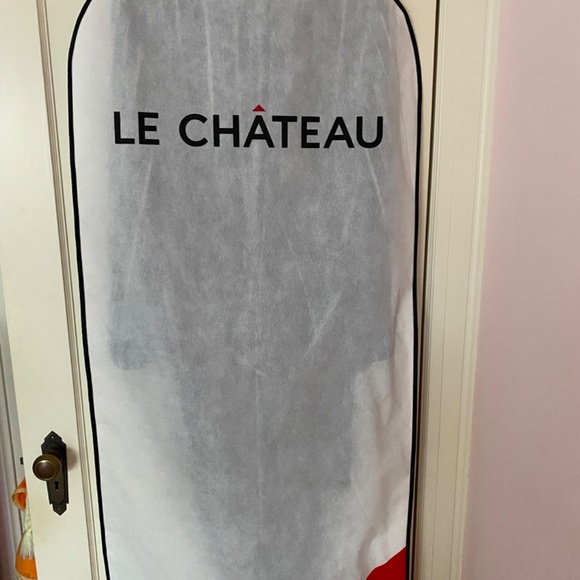 Le Chateau dressy jumpsuit, size L, in black with white stripes - Picture 6 of 7